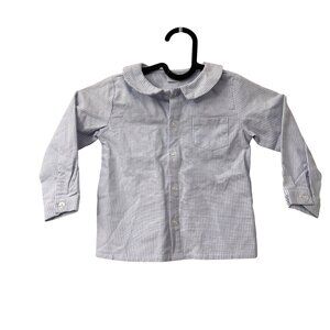 Edgehill Collection Blue Striped Long Sleeve Cotton Button Shirt Boys 18 Months